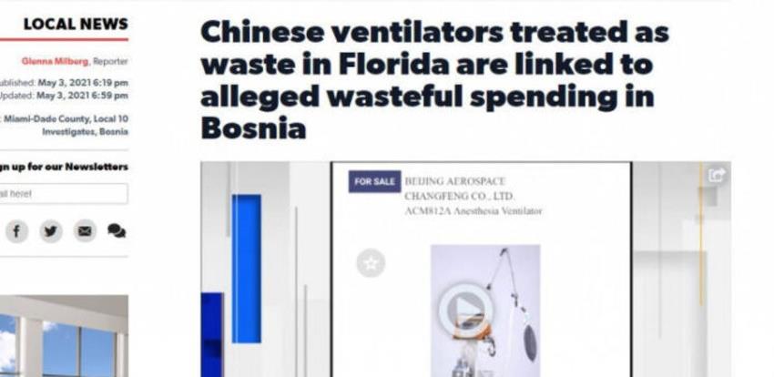 Američki mediji o malina respiratorima: Mi ih bacili na smeće, u BiH kupljeni po napuhanim cijenama