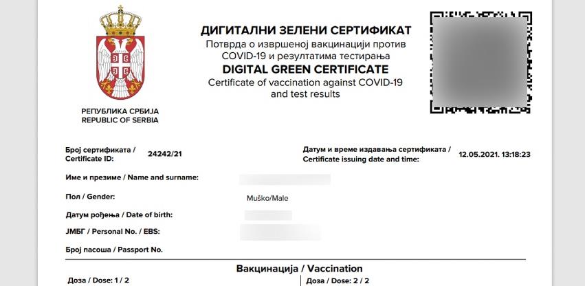 COVID certifikat