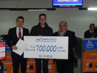 Sa Međunarodnog aerodroma Sarajevo danas poletio 700.000-ti putnik