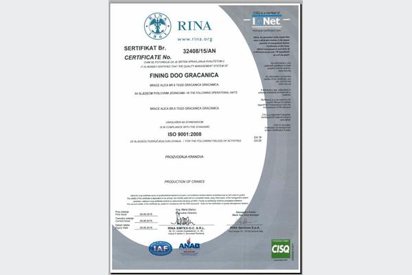 Gračanički Fining dobio ISO standard 9001:2008 i sagradio novu tvornicu
