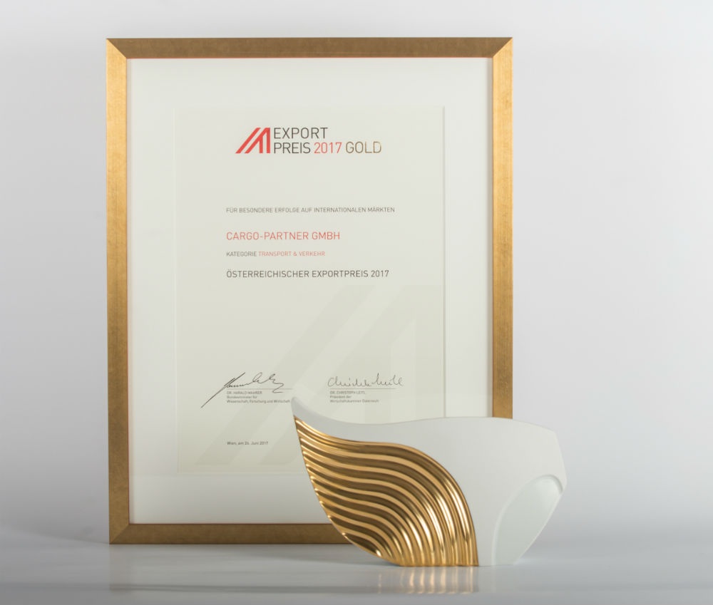 cargo-partneru uručena Austrian Export Award GOLD nagrada