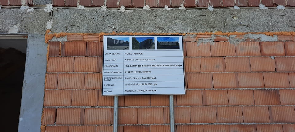 U Kreševu se gradi hotel: 'Adriale' će biti smješten na obali rijeke Kreševčice