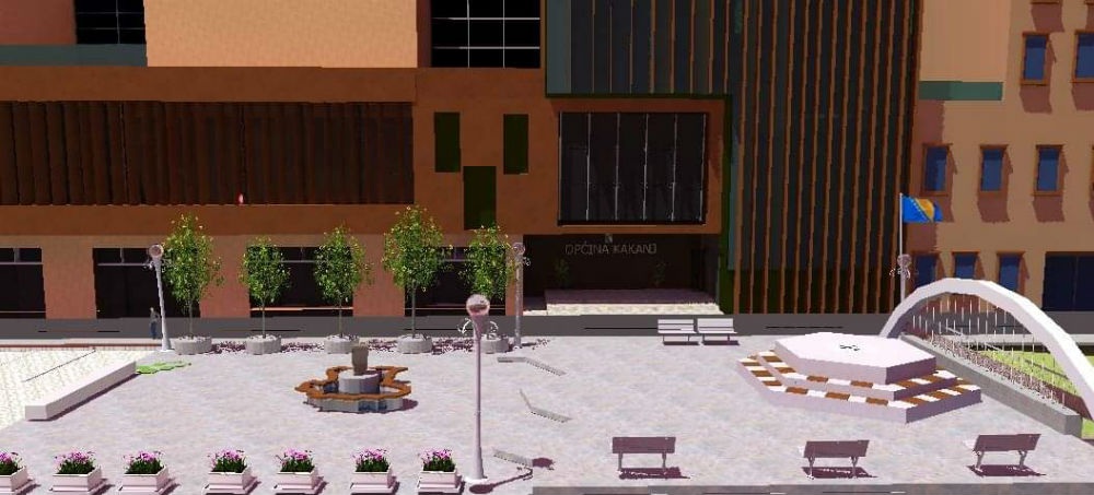 Idejno rješenje uređenja trga ispred zgrade Općine Kakanj