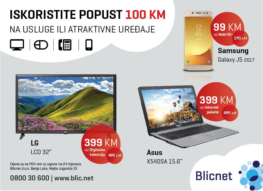 U Blicnetu popust 100 KM za usluge i uređaje