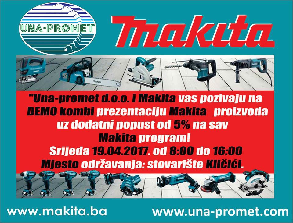 Una-promet i Makita vas pozivaju na DEMO prezentaciju Makita proizvoda