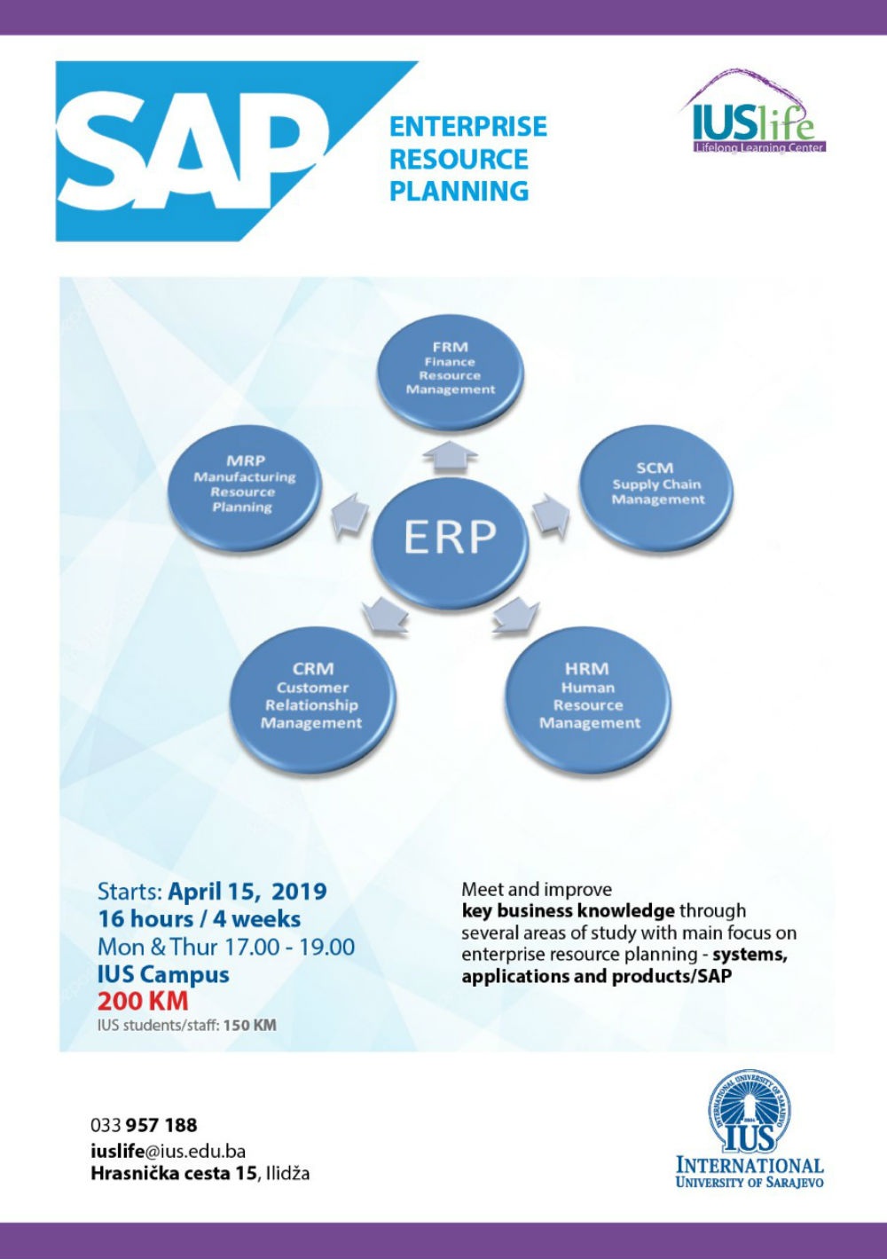 IUS life kurs: SAP Enterprise Resource Planning