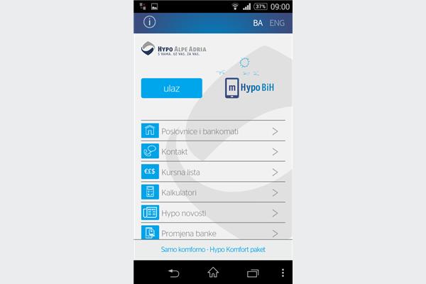 mHypo BiH: Mobilno bankarstvo za Android iOS i Windows