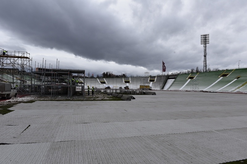 Završne pripreme na uređenju stadiona na Koševu pred EYOF