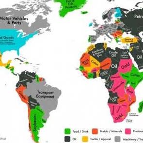 Mapa izvoznih proizvoda koji donose najviše novca zemljama širom svijeta