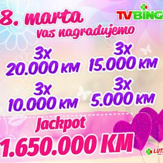 Večerašnje izdanje vanrednog TV Binga uz jackpot od 1.650.000 KM