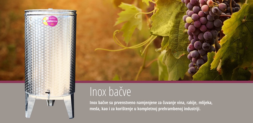 Veliki izbor inox bačvi namjenjenih za čuvanje vina, rakije i meda