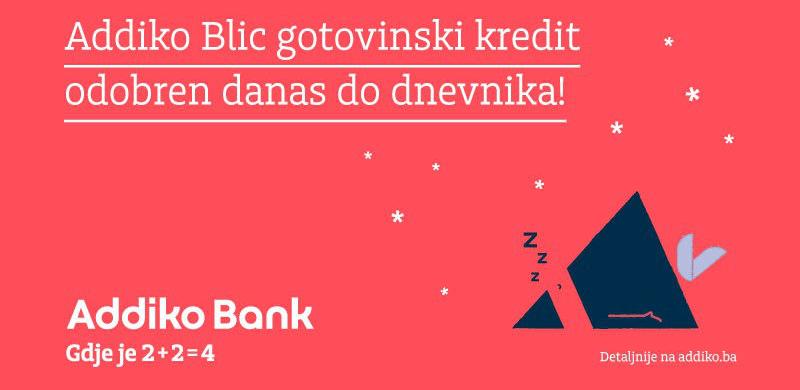 Addiko Blic gotovinski kredit - odobren danas do dnevnika!