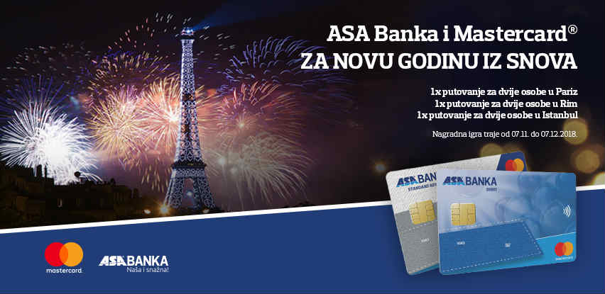 ASA Banka i Mastercard vas vode na novogodišnje putovanje iz snova