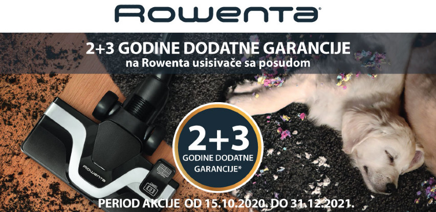Produžena garancija 2+3 godine na usisivače sa posudom iz Rowente