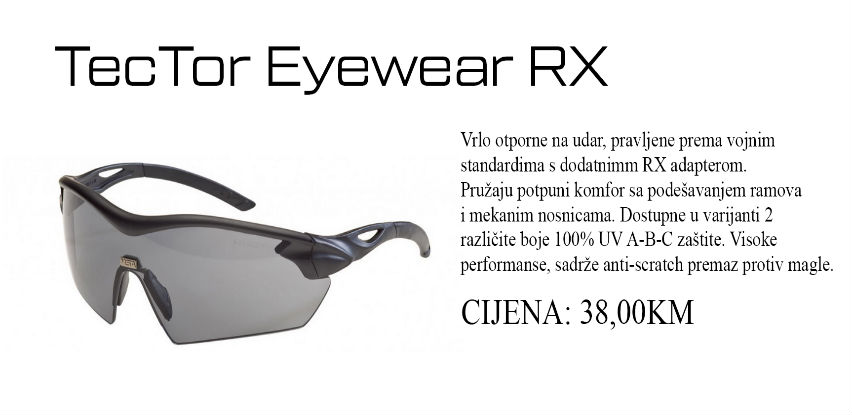 TecTor Eyewear RX izrađene od polikarbonata koji je otporan na udare