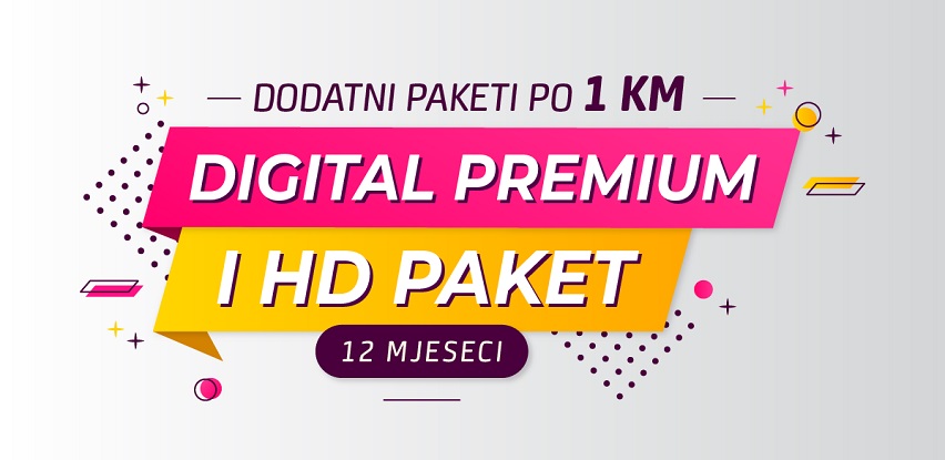 Gledajte Digital Premium i HD TV paket za svega 2 KM mjesečno