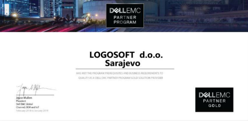 Kompanija Logosoft liderski status potvrdila DELL EMC Gold certifikatom