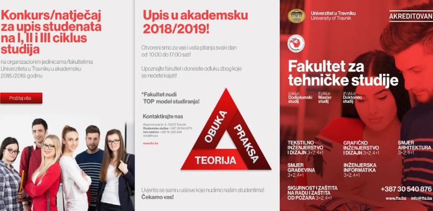 UPIS JE U TOKU! Konkurs/natječaj za upis u akademsku 2018./2019. godinu