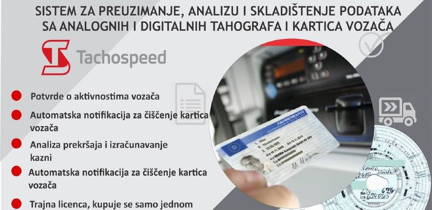 Tachospeed: Preuzimanje, analiza i skladištenje podataka sa tahografa i kartica vozača