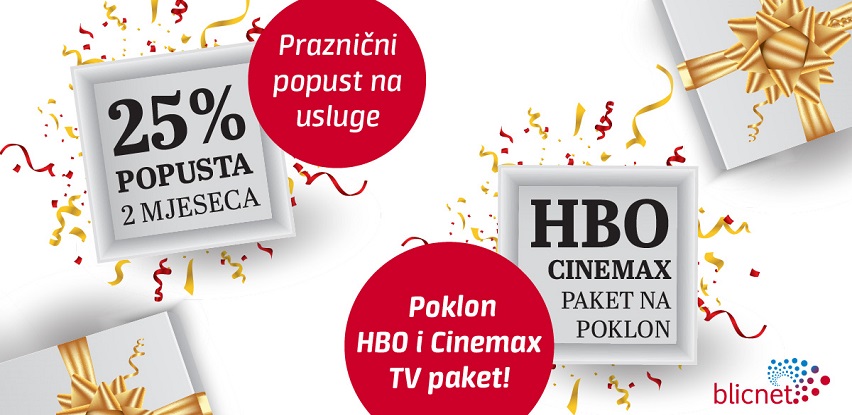 U Blicnetu praznični popust na usluge i poklon HBO i Cinemax TV paket