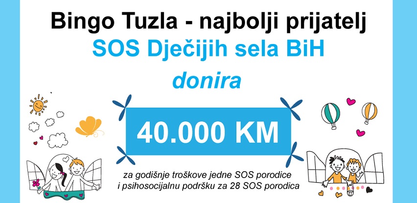 Kompanija Bingo Tuzla sedmu godinu podržava SOS Dječija sela BiH