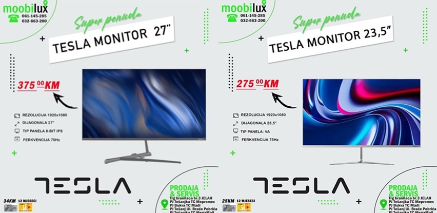 Moobilux Tesla monitori