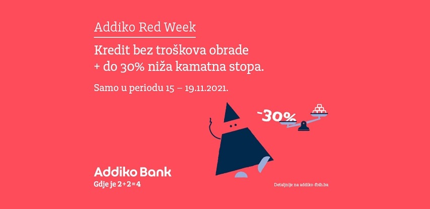 addiko bank sarajevo nenamjenski kredit Addiko Red Week akcija Amra Babić